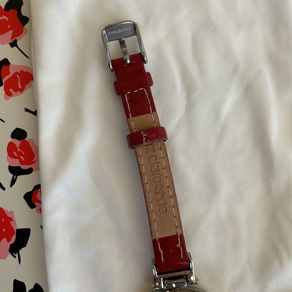 Liz Claiborne Red Leather Watch - Picture 6 of 8